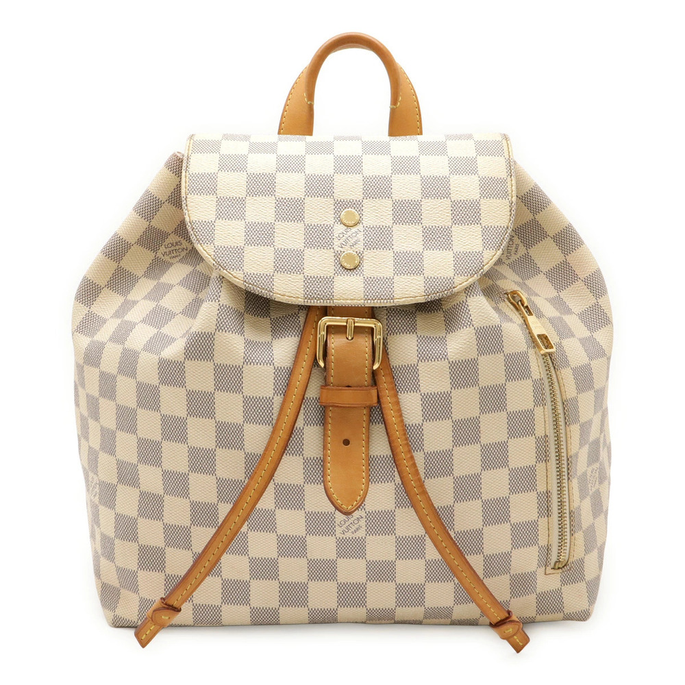 LOUIS VUITTON Damier Azur White Speronne Backpack Shoulder Bag